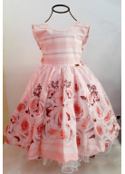VESTIDO ROSA FLORAL TAM. 10, 12 E 14